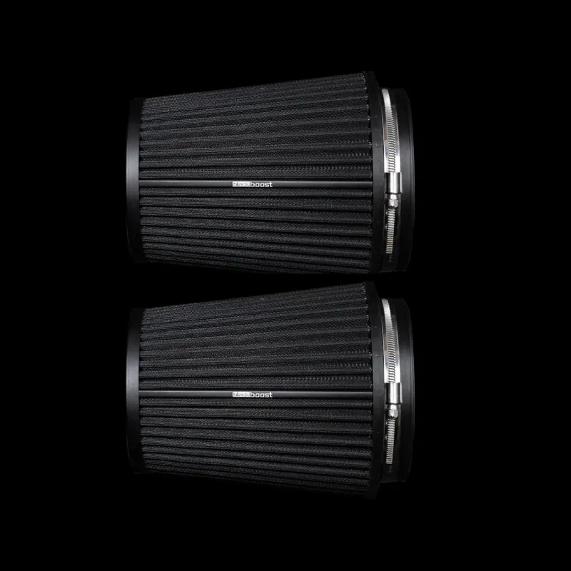 BlackBoost Twin Flow Synthetic Dry Air Filter, conical (5.5" x 220mm) – set of 2 | for BlackBoost cold air intake systems